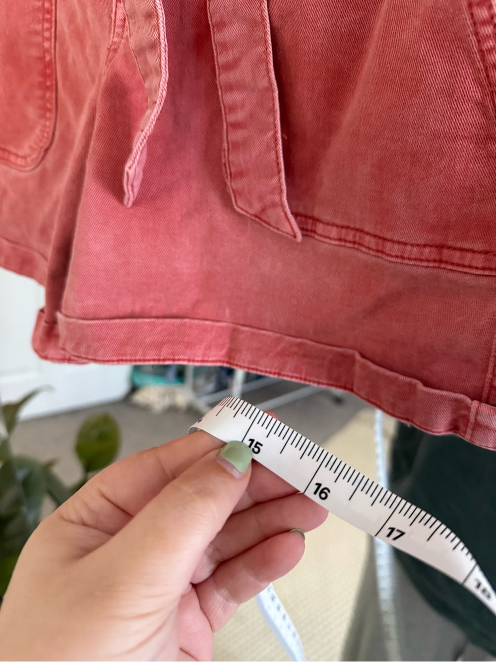 LOFT Coral Red High-Waist Paperbag Belted Shorts - Picture 8 of 9